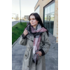Велика чорно-рожева кашемірова хустка косинка в клітину CASHMERE